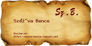 Száva Bence névjegykártya